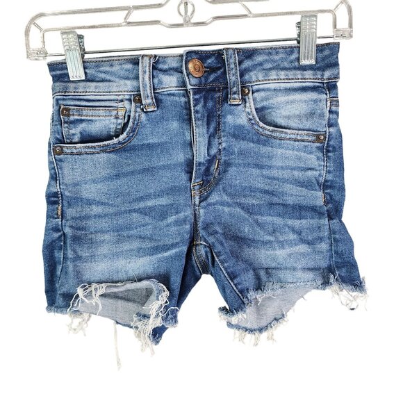 American Eagle Outfitters Hi-Rise Shortie Denim Shorts Next Level Stretch 00 - Picture 1 of 13